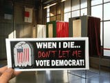 Don't Let Me Vote Democrat Sticker