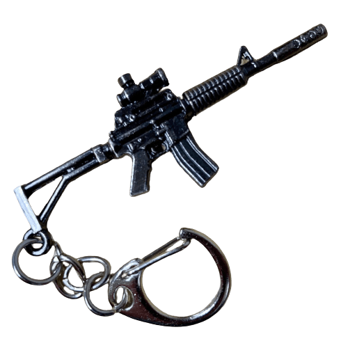 AR-15 Shaped Metal Key Chain & Zipper Pull