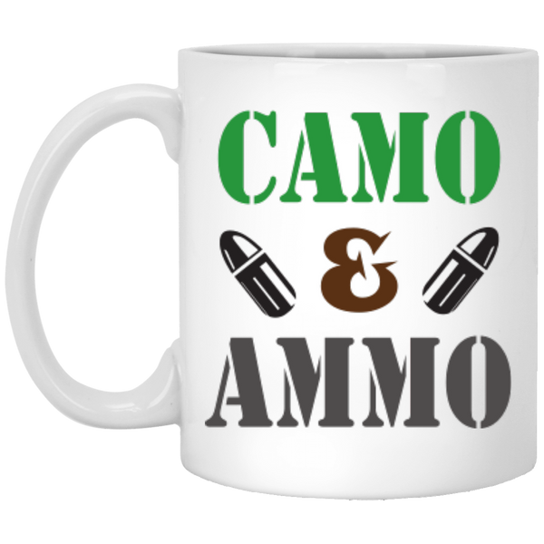 Camo and Ammo Gun Enthusiast White Mug