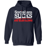 Socialism Sucks and Biden Blows Funny Pullover Hoodie