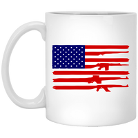 American Rifle Flag 2nd Gun Supporter White Drinking Mug (11 oz)