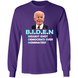 Hilarious Biden 'Biggest Idiot' Long Sleeve T-Shirt [SE]