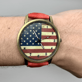 Patriotic Watch - Red Wristband