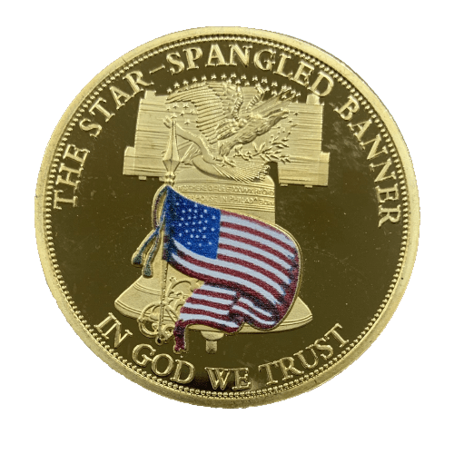 Star Spangled Banner Gold-Plated Coin