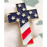 USA Cross Lapel Pin