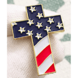 USA Cross Lapel Pin