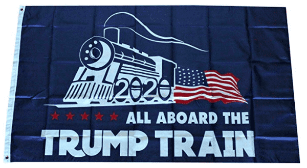 All Aboard The Trump Train Flag