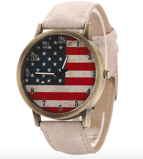 Patriotic Watch - White Wristband